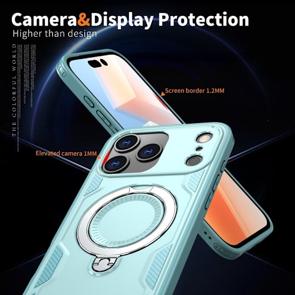 Mobilskal till iPhone 17 Pro Max Plast Militärt Skydd - Blå