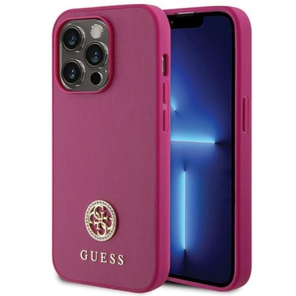 Guess iPhone 15 Pro Max Mobilskal Strass Metal Logo - Rosa