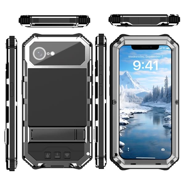 R-JUST Mobilskal till iPhone 16e med Härdat Glas - Silver Silver