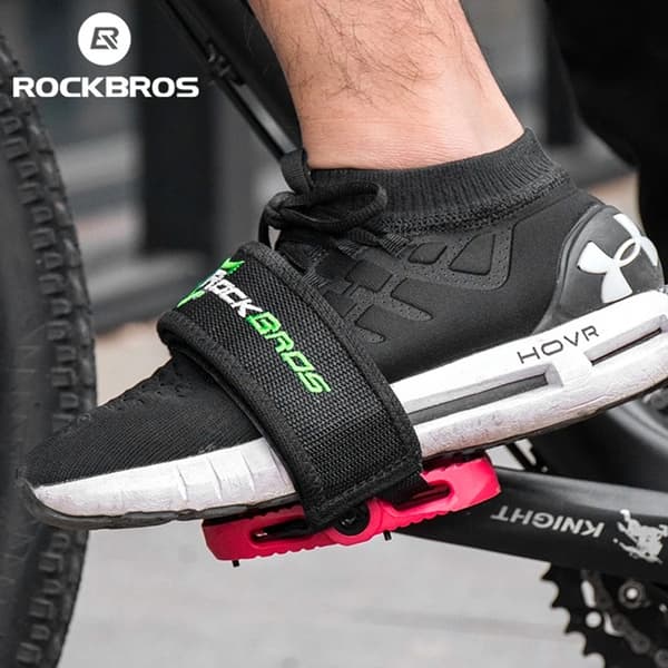Rockbros cykelpedalremme - Sort Svart