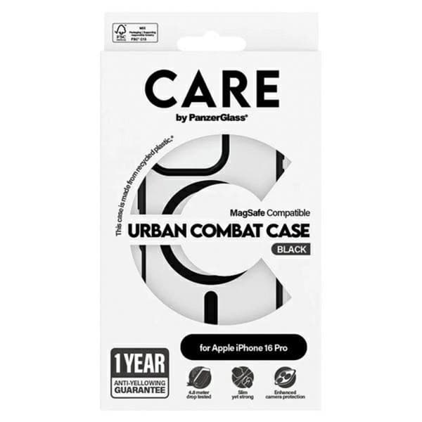 CARE By PanzerGlass Telefontaske til iPhone 16 Pro MagSafe Urban - Sort Black