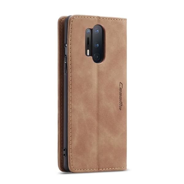 CASEME Series Plånboksfodral Konstläder för OnePlus 8 Pro - Brun