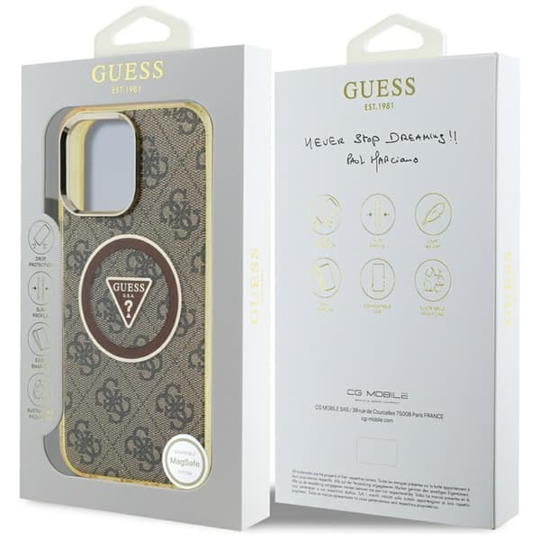 Guess Mobilskal till iPhone 16 Pro Max Magsafe Glitter - Brun Brun