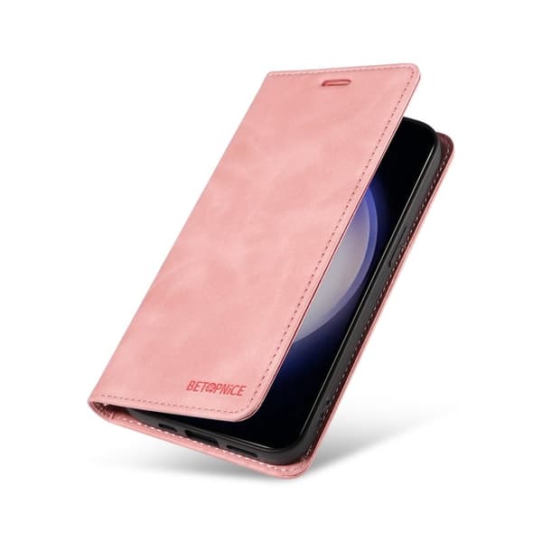 BETOPNICE 003 för Samsung Galaxy S25+ Plånboksfodral Konstläder - Rosa