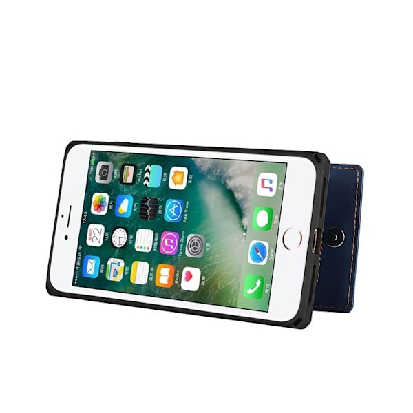 Skal med Kortplatser till iPhone 7/8 Plus - Blå Blå