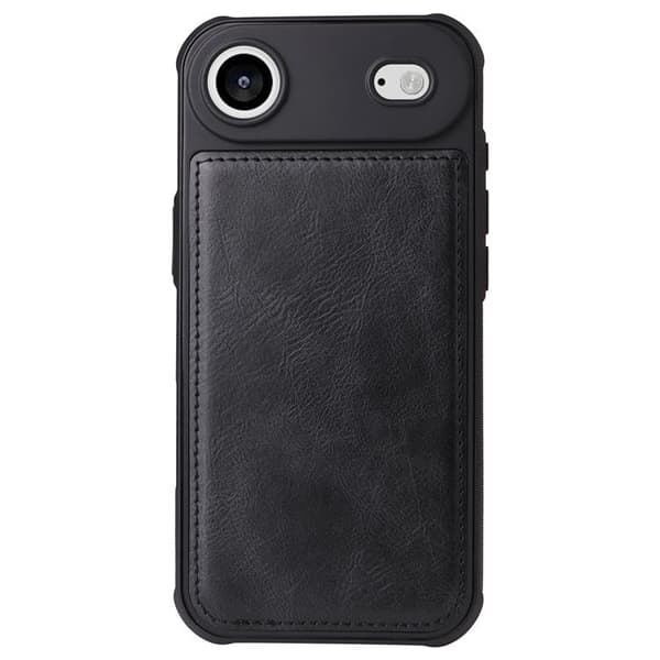 iPhone Air Konstläder Plånboksfodral Detachable Zipper - Svart Svart