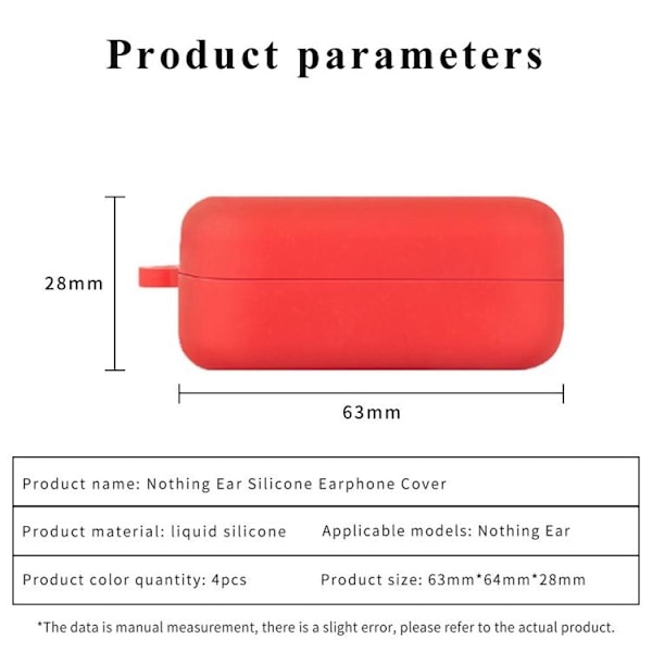 Nothing Ear 1 Skal Hörlurar Drop-proof Silikon - Röd Röd