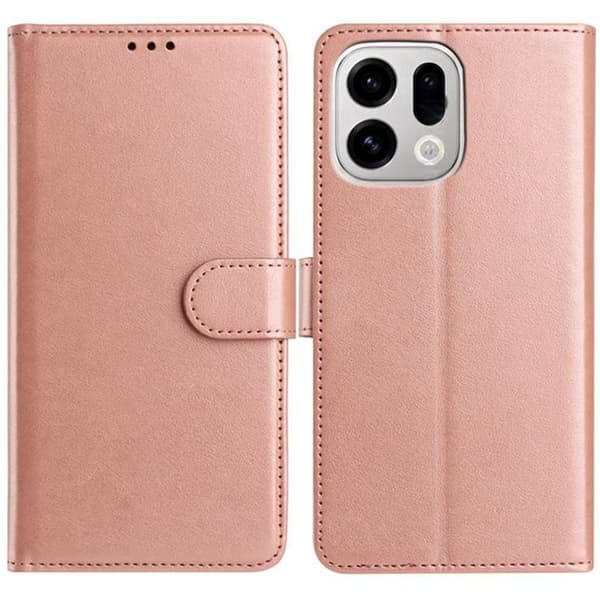 Oppo Find X9 Pro 5G Ställ Plånboksfodral Konstläder - Roséguld