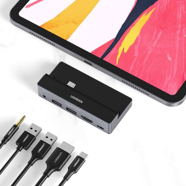 UGreen 5in1 USB-C HUB 3.2 Gen 1 100 W Grå grå