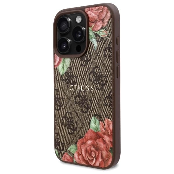 Guess telefonetui til iPhone 16 Pro MagSafe 4G Blomsterprint - Brun Brun