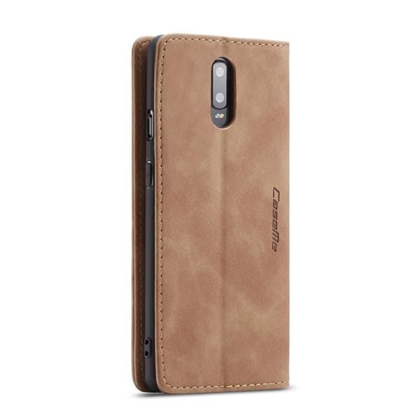 CASEME 013 Flip Konstläder Plånboksfodral för OnePlus 7 - Brun