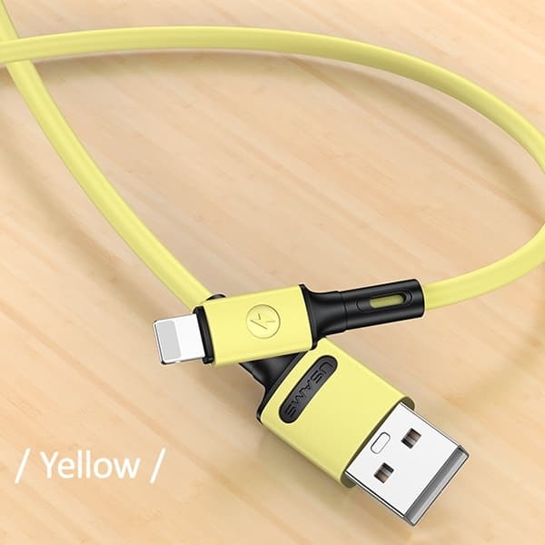 USAMS Kabel U52 lightning 2A Snabbladdning 1m gul SJ434USB03