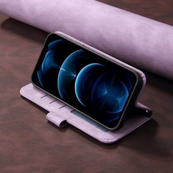 Samsung Galaxy S26 Edge Plånboksfodral Konstläder Ställ med Rem - Lila