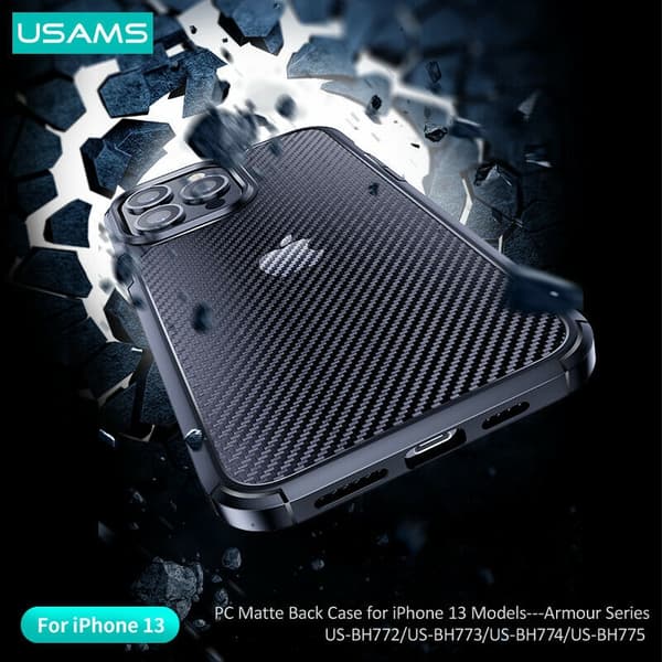 USAMS Armour -kuori iPhone 13 Pro Max - Musta Black