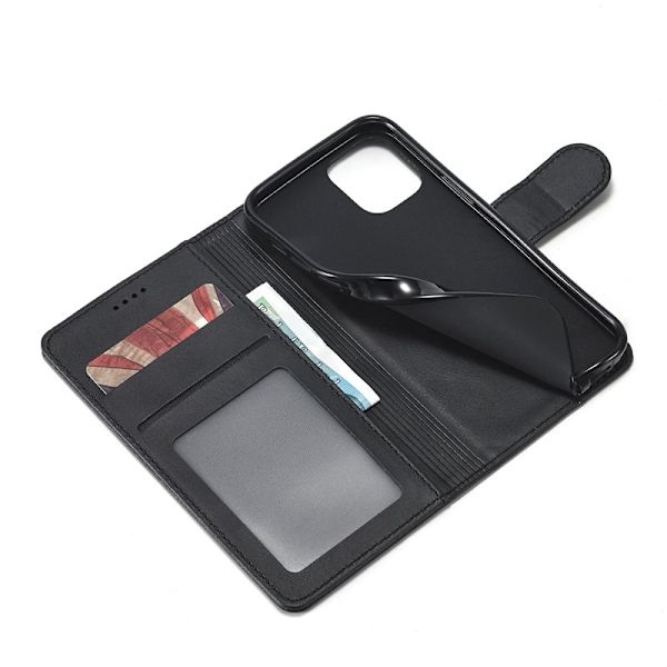 LC.IMEEKE iPhone 12 Pro Max Plånboksfodral i Konstläder - Svart