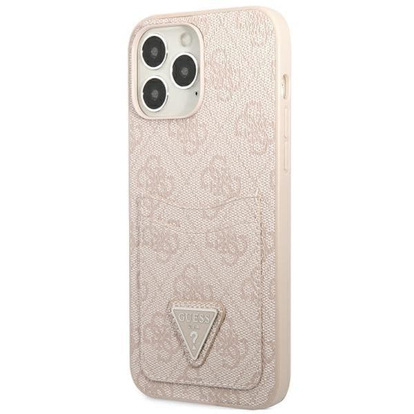 Guess iPhone 13 Pro Skal Kortholder 4G Triangle Logo - Rosa Rosa