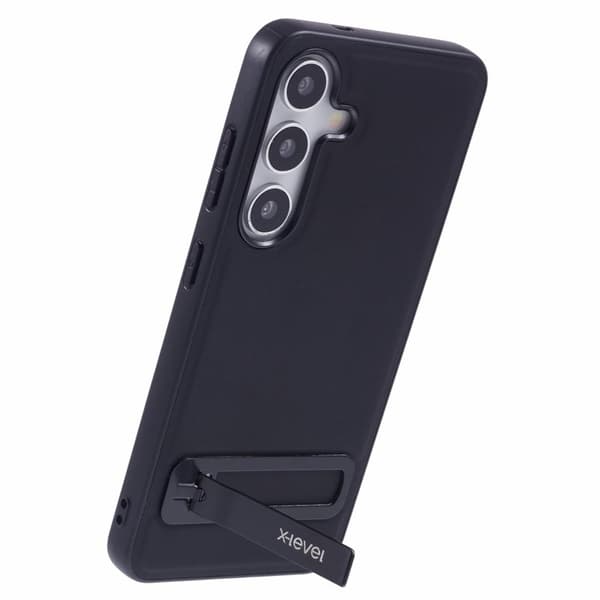 X-LEVEL Mobilskal till Samsung Galaxy S25 Läder Coated TPU Svart
