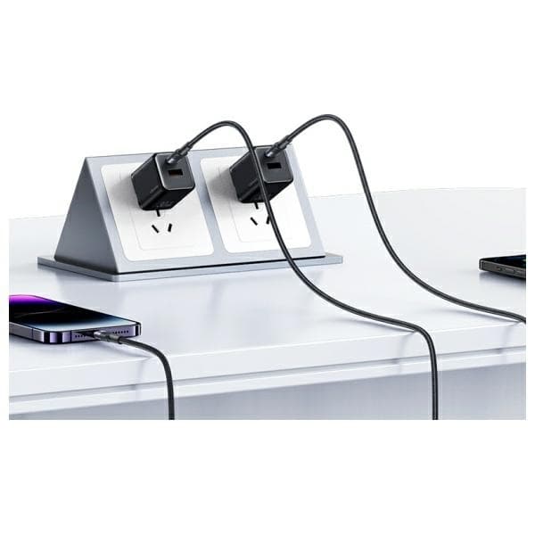 USAMS Kabel USB-C–Lightning 30W 1,2m SY-serie (US-SJ729) - Svart