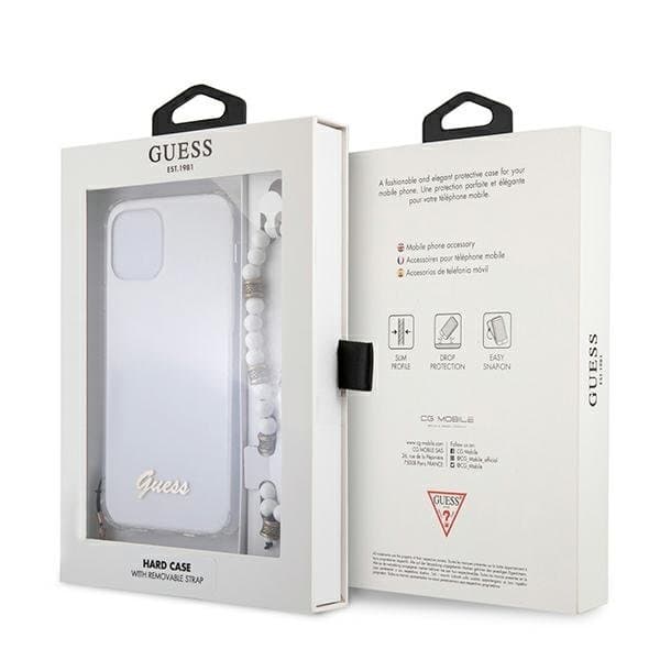 Guess iPhone 12 Pro Max Etui Hvid Perle - Gennemsigtig White