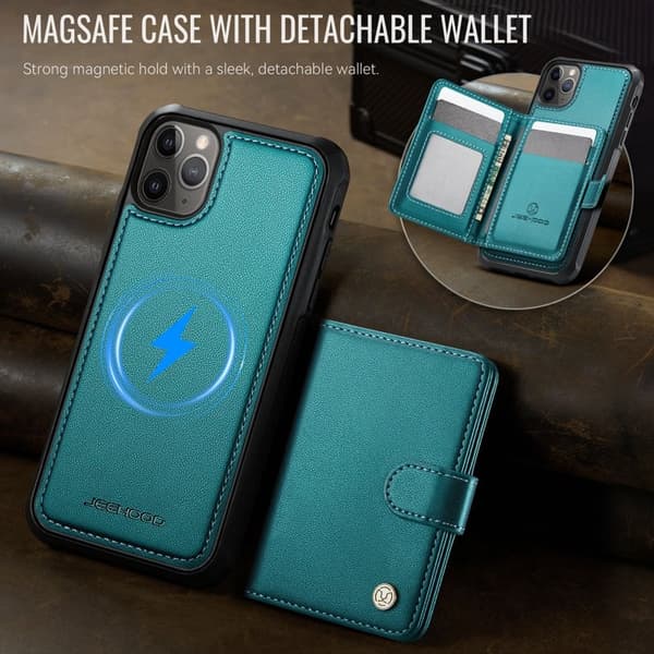 JEEHOOD J09 Mobilskal till iPhone 11 Pro RFID Läder MagSafe Grön