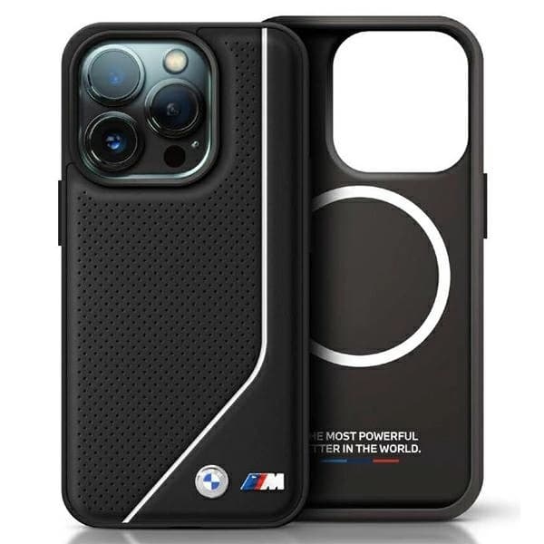 BMW telefontaske til iPhone 16 Pro MagSafe Twisted Line - Sort Black