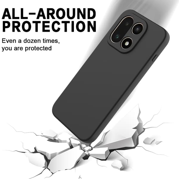 Mobilskal till OnePlus 15 5G Silikon Liquid med handrem Svart