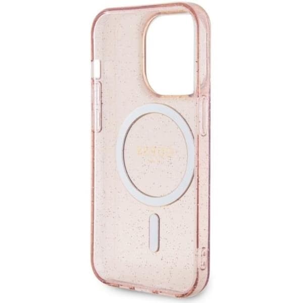 Guess Mobilskal till iPhone 11/XR Magsafe Glitter Guld - Rosa
