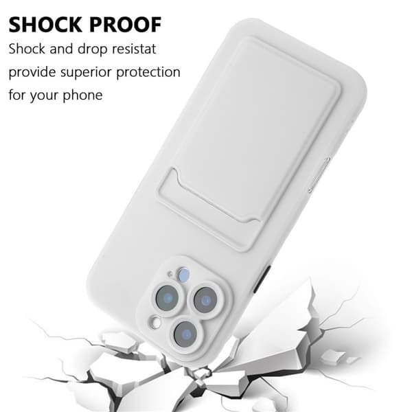 Mobilskal till iPhone 16 Pro Max Korthållare TPU - Vit Vit