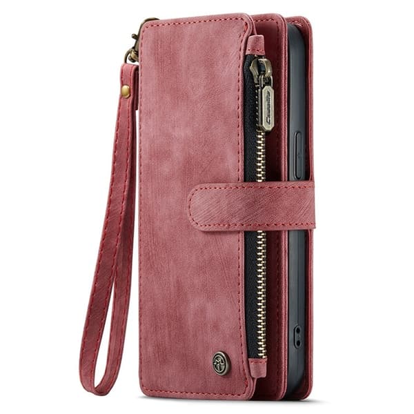 CASEME iPhone 15 Pro Max Plånboksfodral C30 Zipper - Röd Röd