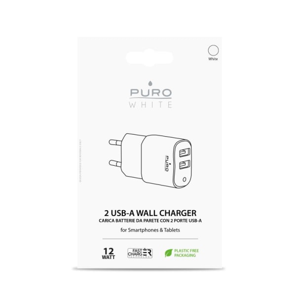 Puro Wall Wall Charger Mini 1 USB-A 12W - Hvid