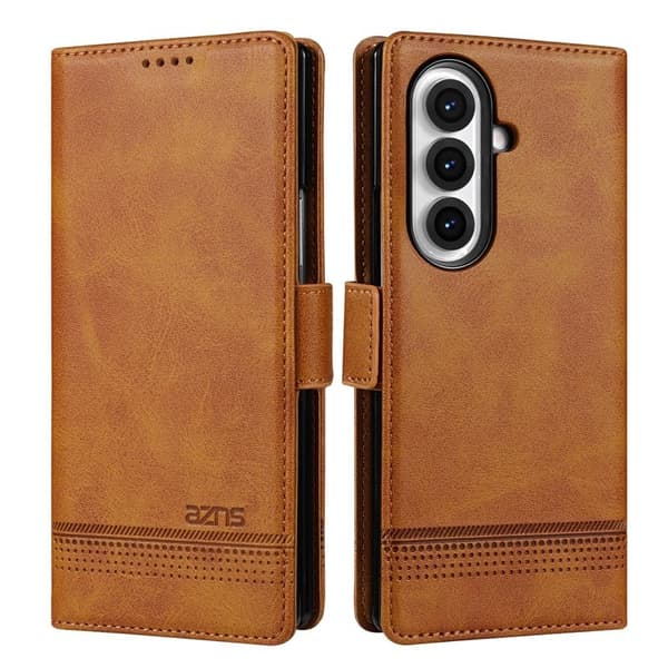 AZNS Samsung Galaxy Z Fold7 Plånboksfodral Konstläder - Brun