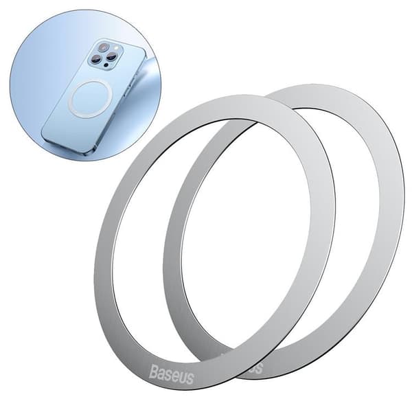Baseus Halo MagSafe Magnetisk Ring 2 Stk - Sølv Silver