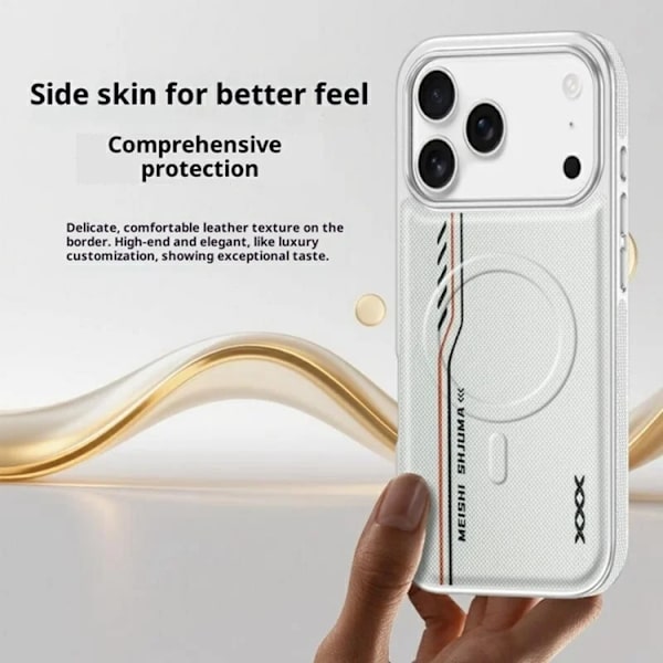 Mobilskal till iPhone 17 Pro Max Magsafe Diamond Texture - Vit Vit