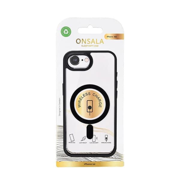 Onsala Telefontaske til iPhone 16e MagSafe TPU - Klar Sort Black