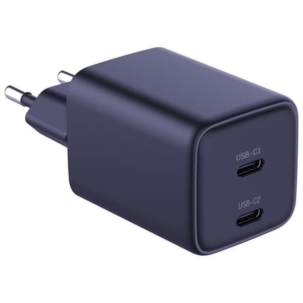 3MK Hurtig Oplader 45W 2xUSB-C QC4+ PPS 2C Super Hurtig - Sort Svart