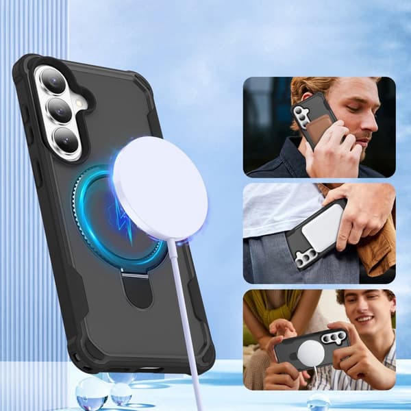 Mobilskal för Samsung Galaxy S26 Plus Magnetiskt Kickstand TPU + PC - Svart