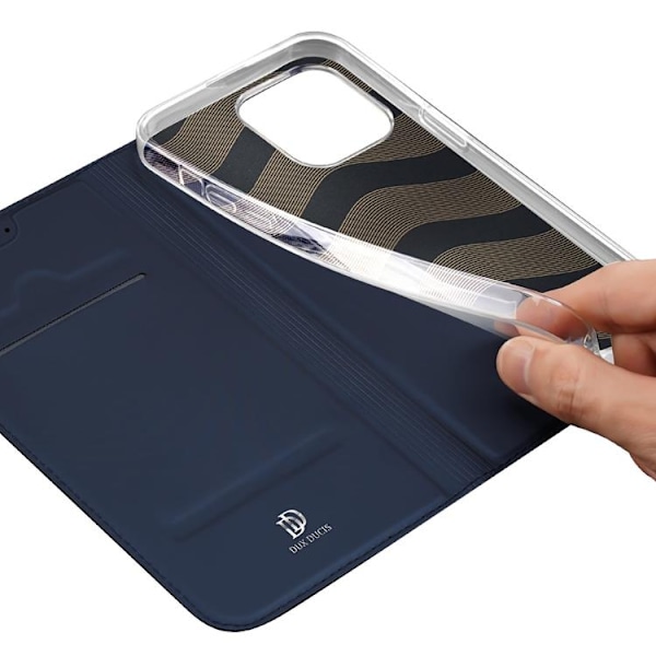DUX DUCIS Skin Pro iPhone 15 Pro Max Plånboksfodral PU Läder - Blå Blå