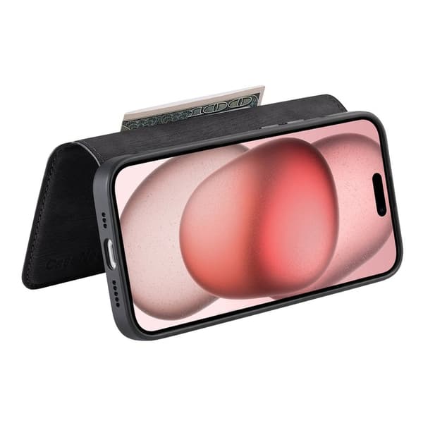 CASENEO iPhone 16e Plånboksfodral Konstläder - Svart