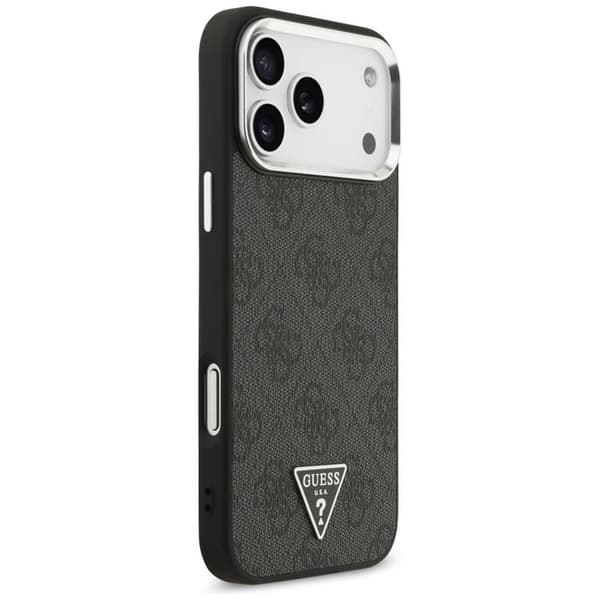 Guess Telefontaske til iPhone 17 Pro Max MagSafe 4G Trekantlogo - Sølv Silver