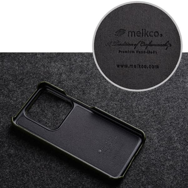 MELKCO Mobilskal till Xiaomi 14 Äkta läder och PC - Grå