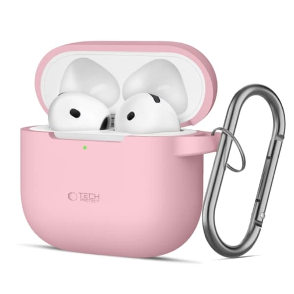 Tech-Protect Airpods 4 Skal Silikon Hook - Dusty Rosa Rosa