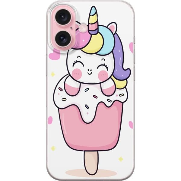 Telefontaske til Apple iPhone 16 med Happy Unicorn