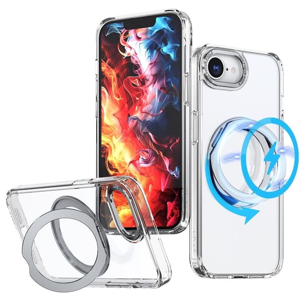Mobilskal till iPhone 16e MagSafe TPU + Acrylic Kickstand - Transparent Transparent
