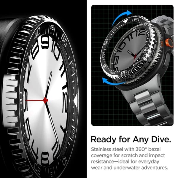 Spigen Galaxy Watch 8 Classic (46mm) Etui Bezel Tune Pro - Sort Svart