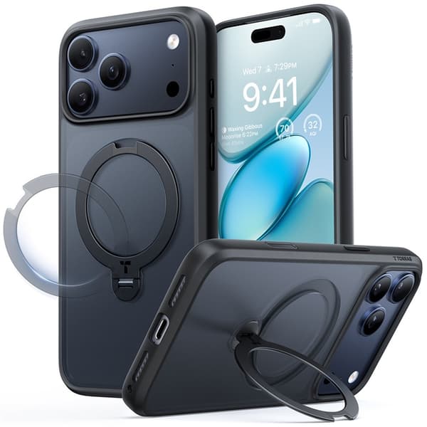 TORRAS Mobilskal till iPhone 17 Pro Max MagSafe Rotating Kickstand Svart