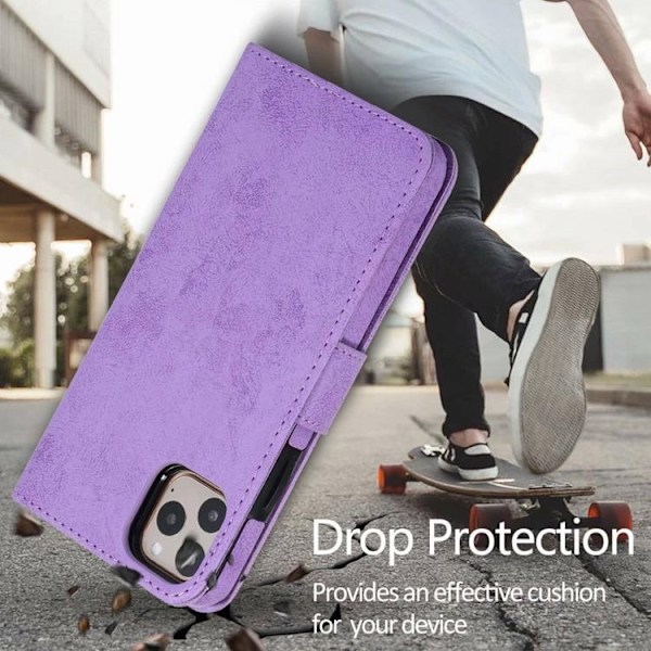 iPhone 14 Pro Plånboksfodral 2-in-1 Detachable - Lila