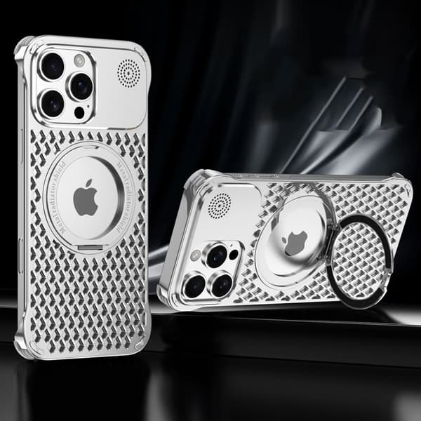 R-JUST RJ64 Mobilskal till iPhone 16 Pro Max Aluminium Silver