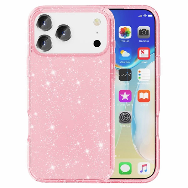 AMORUS Mobilskal till iPhone 17 Pro Shockproof - GlitterRosa Rosa