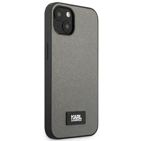 Karl Lagerfeld iPhone 13 mini Skal Saffiano Plaque - Silver
