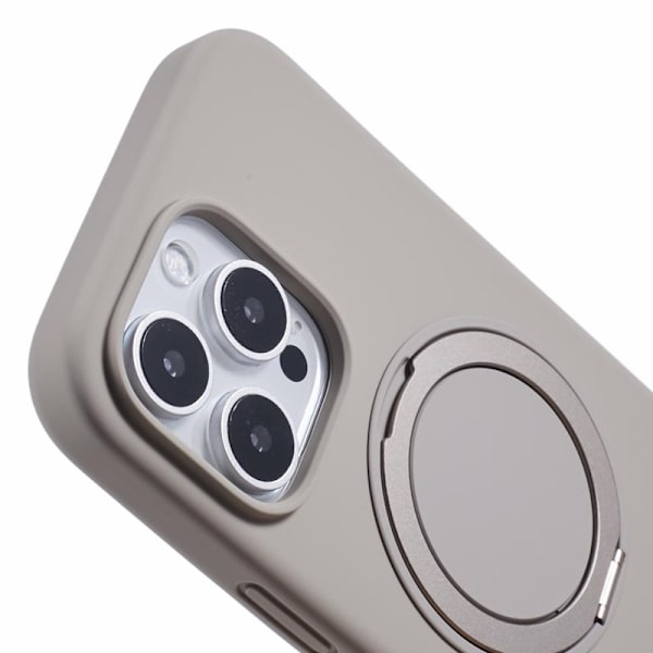 X-LEVEL Mobilskal till iPhone 16 Pro MagSafe Rotbart Ställ Flytande Silikon Grå